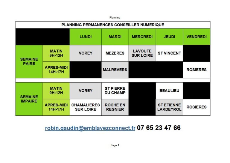 Horaires Robin